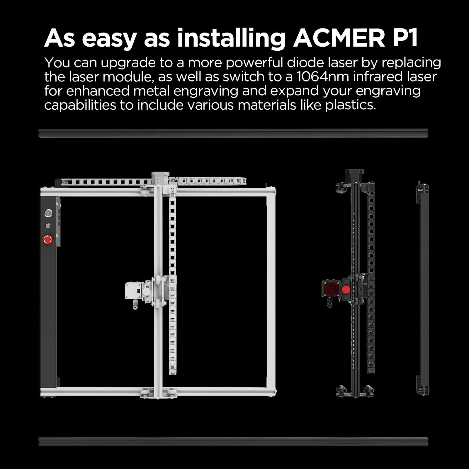 P1 L60 DIY Aluminum Extended F - Rotary Axis Laser Engraver recension och pris